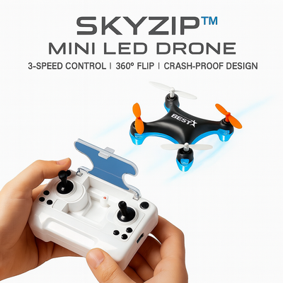 SkyZip™️ Mini LED Drone  by BLACK AERO™️